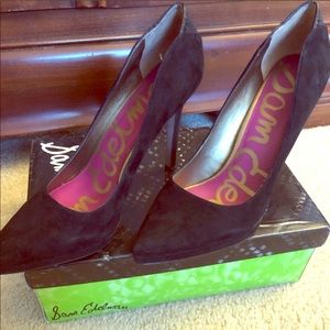 SAM EDELMAN Black Suede Heels (Worn Once!)